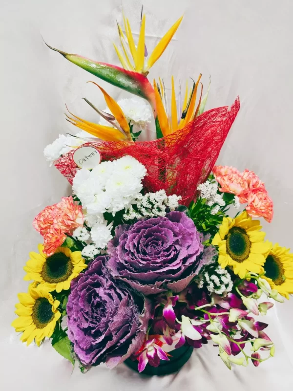 Exotic Mixed Flowers Designer Box Arrangement