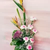 Exotic Bird Paradise Carnation Basket Arrangement