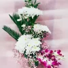 15 White Chrysanthemum Orchid Arrangement