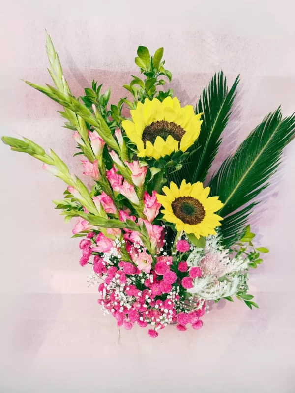 Mixed Sunflower Gladiolus Floral Arrangement