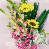 Mixed Sunflower Gladiolus Floral Arrangement