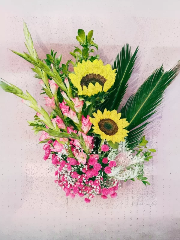 Mixed Sunflower Gladiolus Floral Arrangement