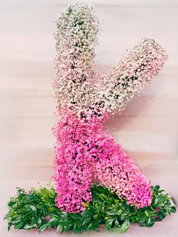 Pink White Baby’s Breath Letter K