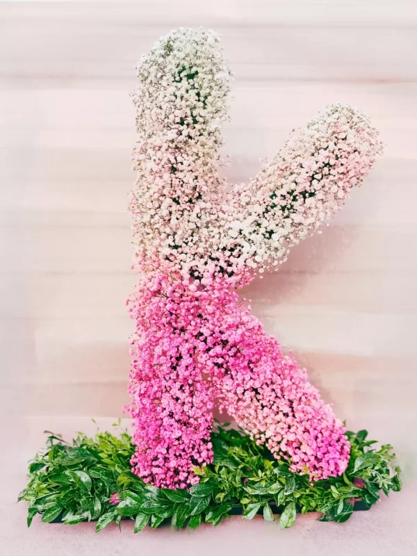Pink White Baby’s Breath Letter K